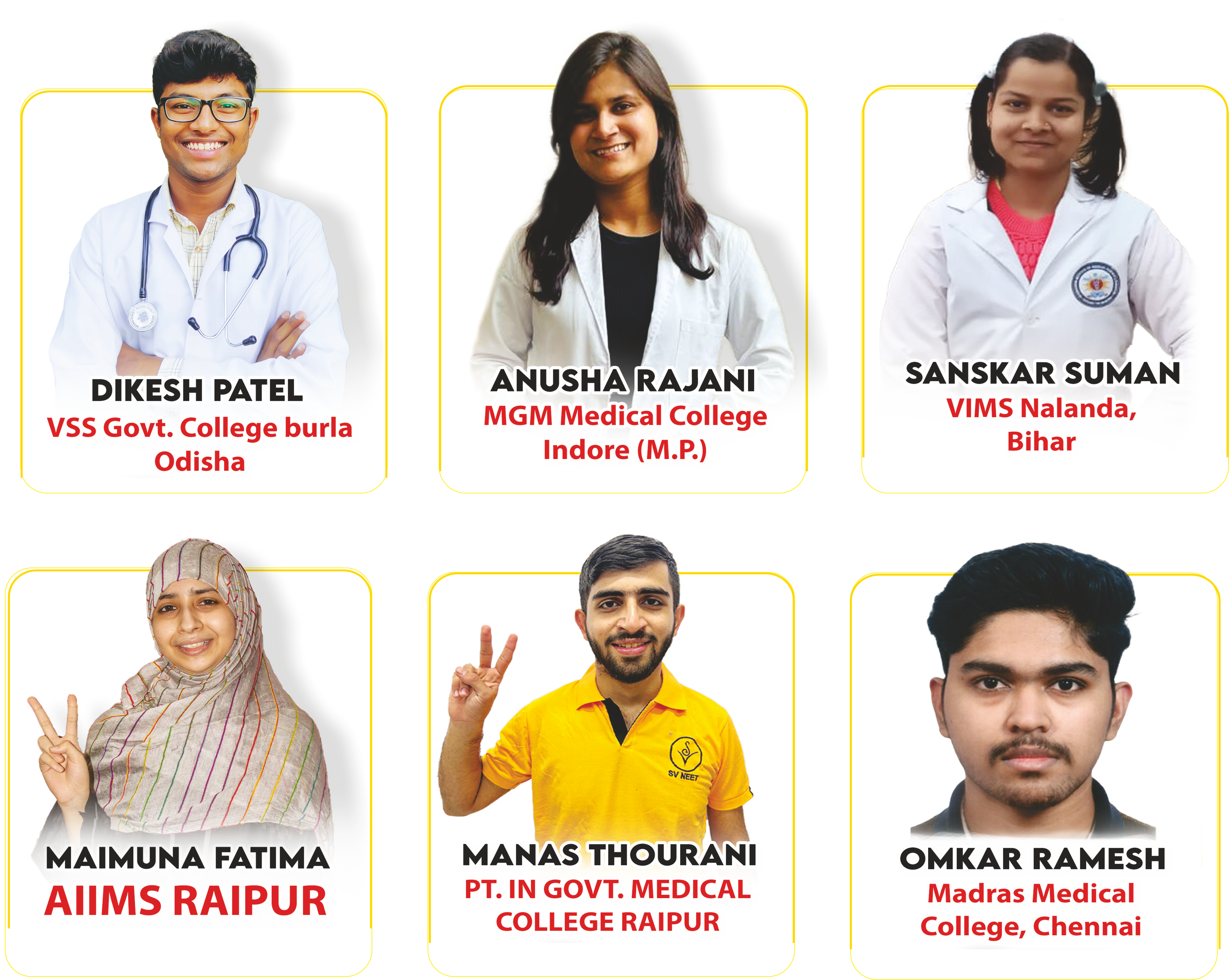 Current toppers of SV Educational Academy
